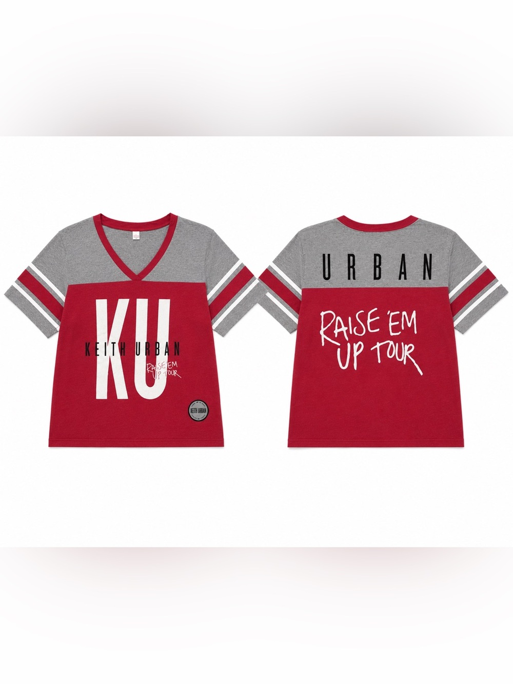 KEITH URBAN Official 2014 Raise ’Em Up Tour Concert Tee V-Neck Jersey Shirt Sz L - Picture 2 of 16